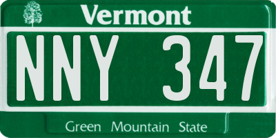 VT license plate NNY347