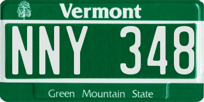 VT license plate NNY348