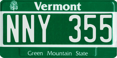 VT license plate NNY355