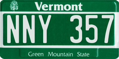 VT license plate NNY357