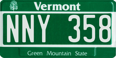 VT license plate NNY358