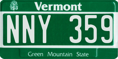 VT license plate NNY359