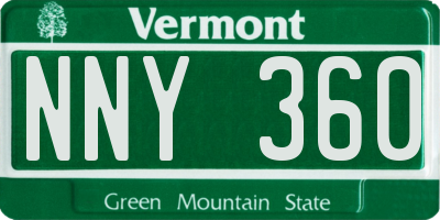 VT license plate NNY360