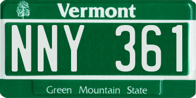 VT license plate NNY361