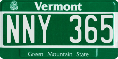 VT license plate NNY365