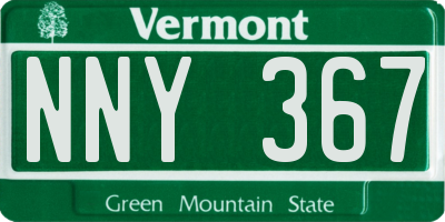 VT license plate NNY367
