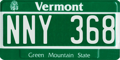 VT license plate NNY368