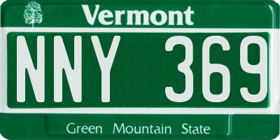 VT license plate NNY369