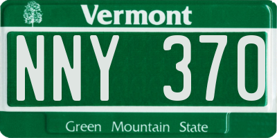 VT license plate NNY370