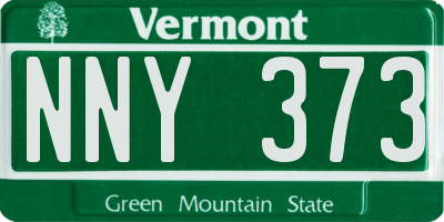 VT license plate NNY373