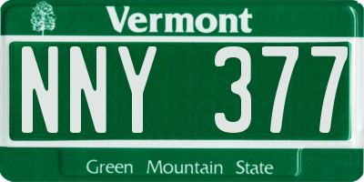 VT license plate NNY377