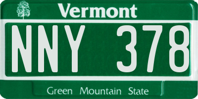 VT license plate NNY378
