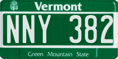 VT license plate NNY382