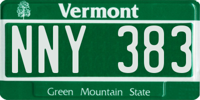 VT license plate NNY383