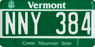 VT license plate NNY384