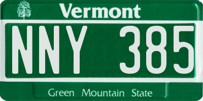 VT license plate NNY385