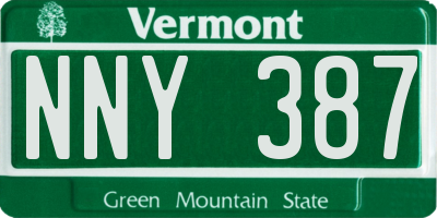 VT license plate NNY387