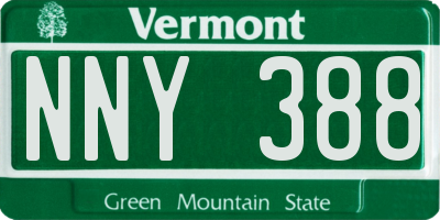VT license plate NNY388