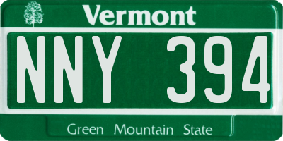 VT license plate NNY394