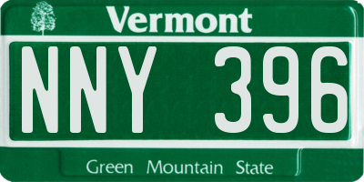 VT license plate NNY396