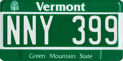 VT license plate NNY399