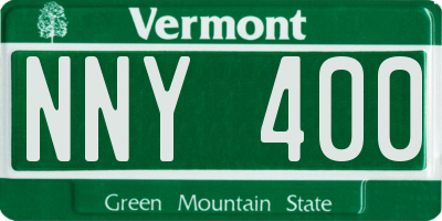 VT license plate NNY400