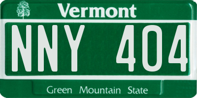 VT license plate NNY404