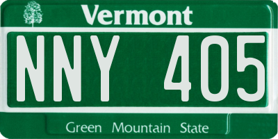 VT license plate NNY405