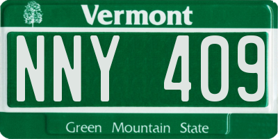 VT license plate NNY409