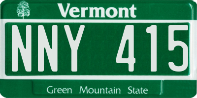 VT license plate NNY415