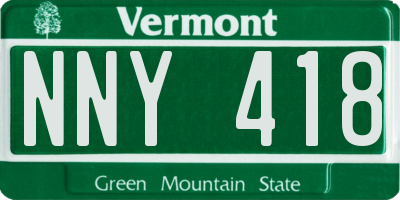 VT license plate NNY418