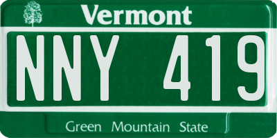 VT license plate NNY419