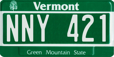 VT license plate NNY421