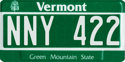 VT license plate NNY422
