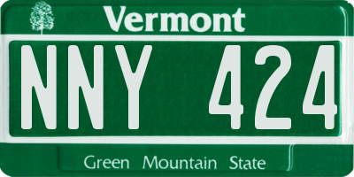 VT license plate NNY424