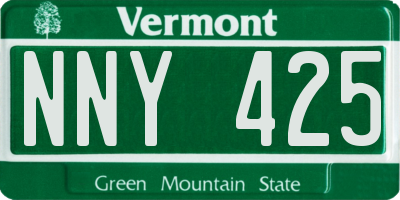 VT license plate NNY425