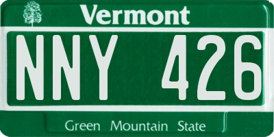 VT license plate NNY426
