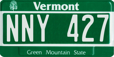 VT license plate NNY427