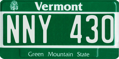 VT license plate NNY430