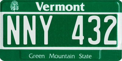 VT license plate NNY432