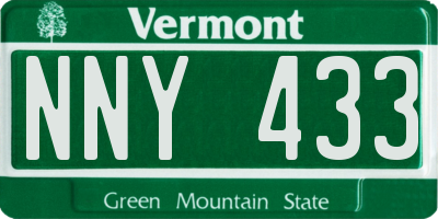 VT license plate NNY433