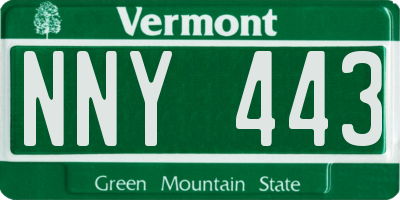 VT license plate NNY443