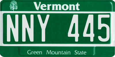 VT license plate NNY445