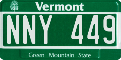 VT license plate NNY449