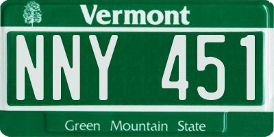 VT license plate NNY451