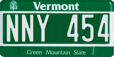 VT license plate NNY454