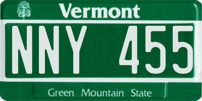 VT license plate NNY455