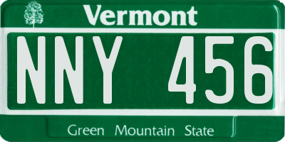 VT license plate NNY456