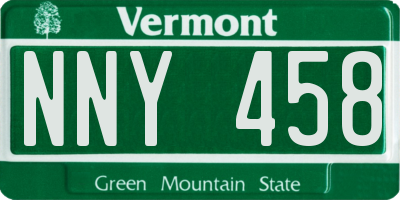 VT license plate NNY458