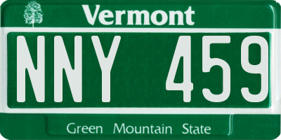 VT license plate NNY459